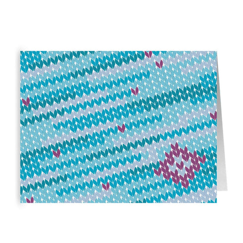 Teal Variegated Yarn Knitting Notecards